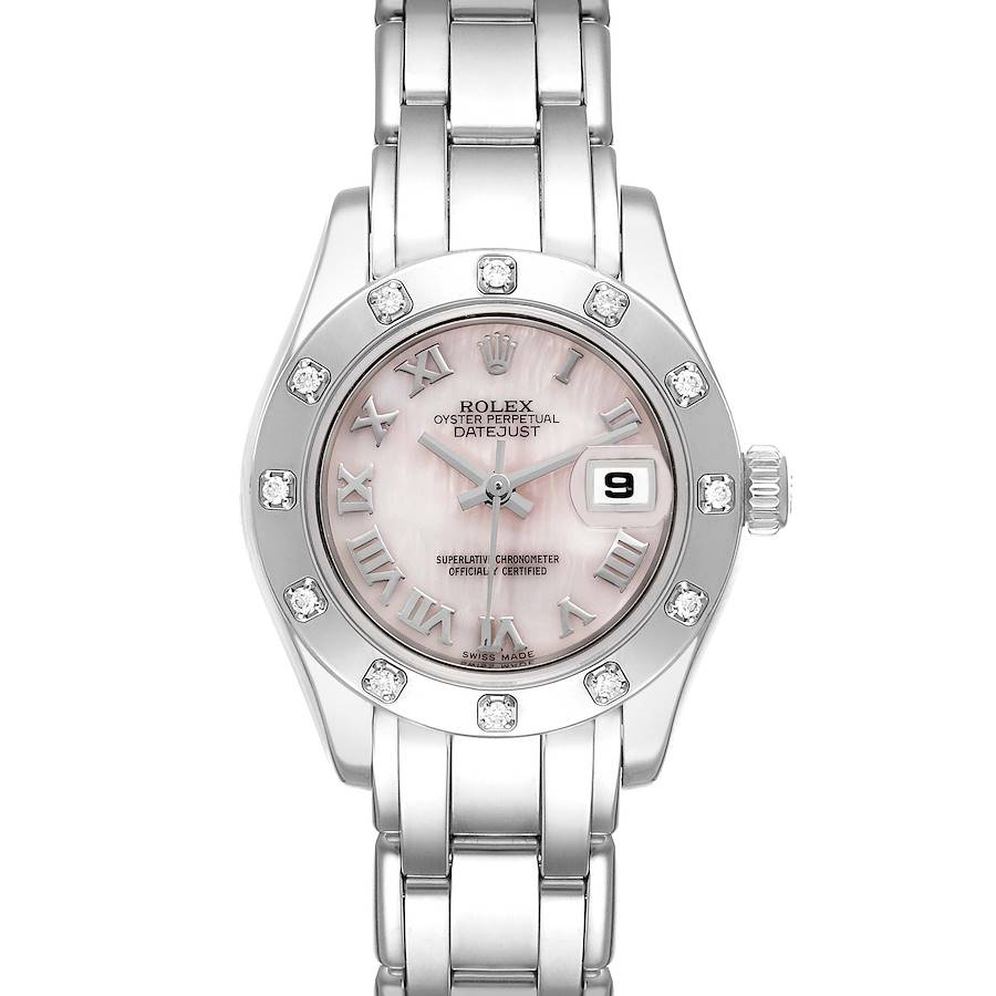 Rolex Pearlmaster White Gold Mother of Pearl Diamond Ladies Watch 80319 SwissWatchExpo