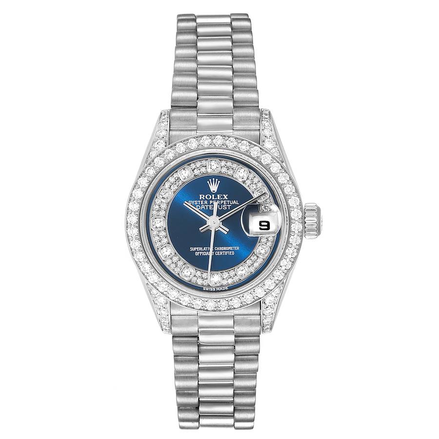 Rolex President White Gold Myriad Diamond Dial Ladies Watch 79159