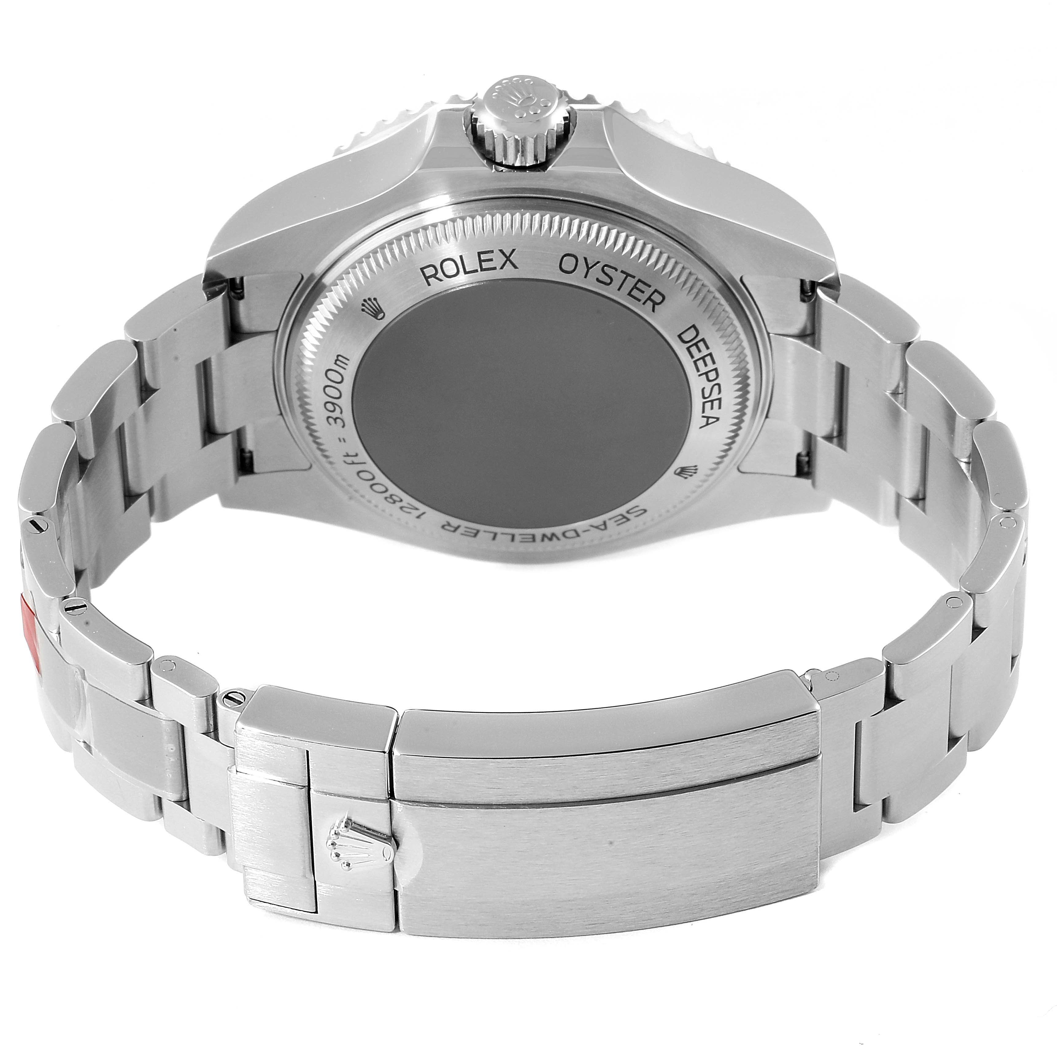 The image shows the back and the bracelet of a Rolex Sea-Dweller 126660 Men
s Stainless Steel Blue Dial 126660 Men
s Stainless Steel Blue Dial watch at a slightly elevated rear angle.