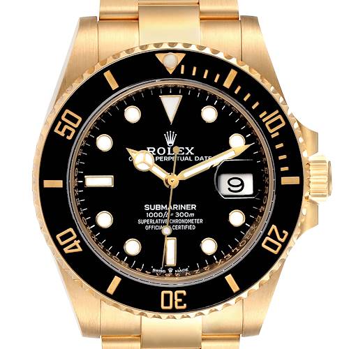 Photo of Rolex Submariner 18k Yellow Gold Black Dial Bezel Mens Watch 126618 Unworn