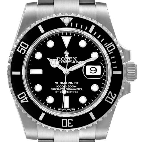 Photo of Rolex Submariner Black Dial Ceramic Bezel Steel Mens Watch 116610 Unworn