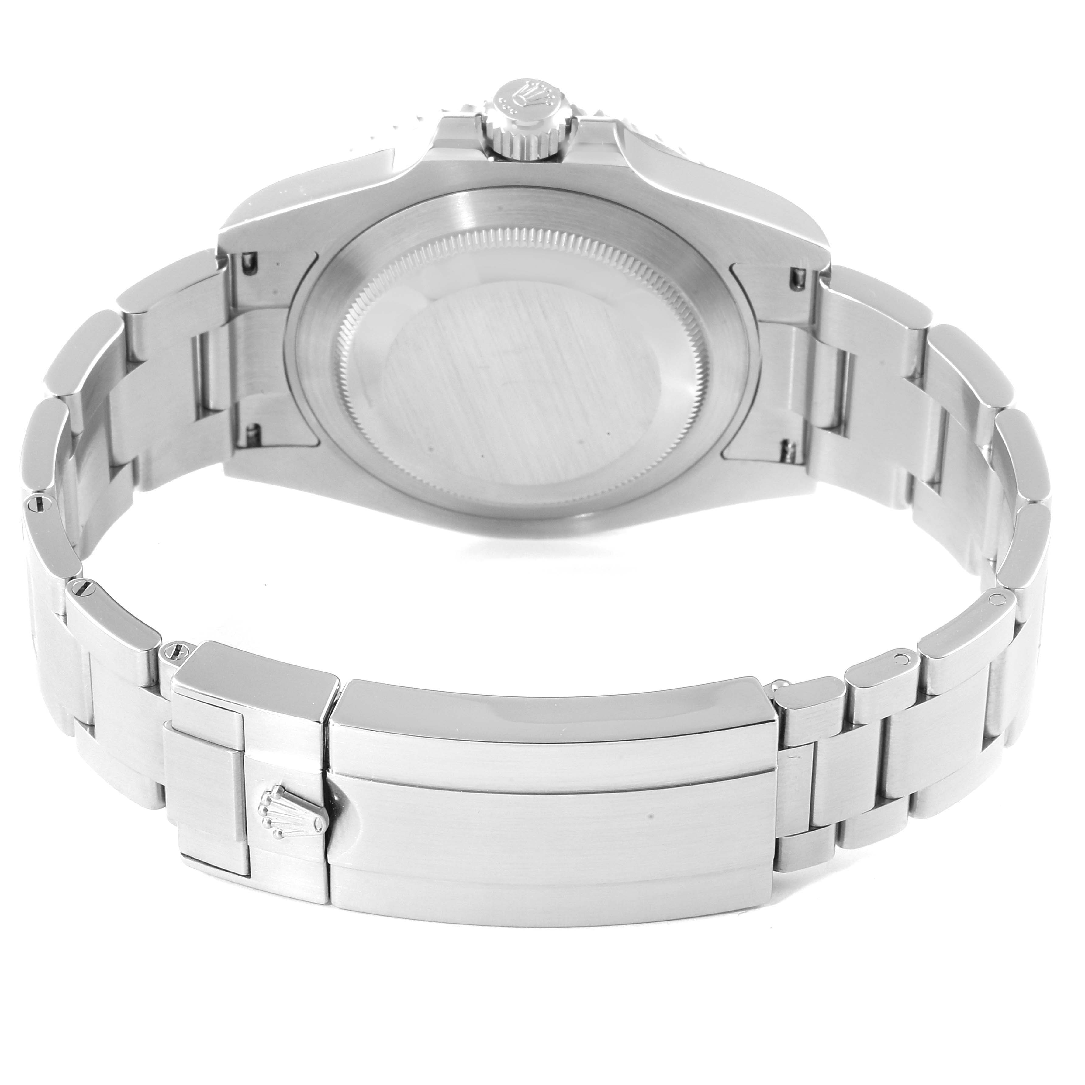 The image shows the back view of the Rolex Submariner 126610 Men
s Stainless Steel Black Dial 126610 Men
s Stainless Steel Black Dial watch, highlighting the case back and bracelet.