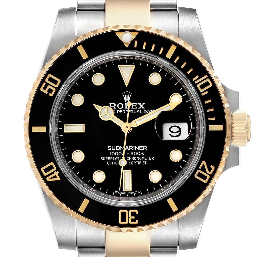 Rolex Submariner Steel Yellow Gold Black Dial Mens Watch 116613 Unworn SwissWatchExpo