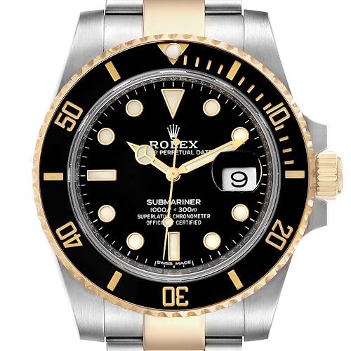 Photo of Rolex Submariner Steel Yellow Gold Black Dial Mens Watch 116613 Unworn