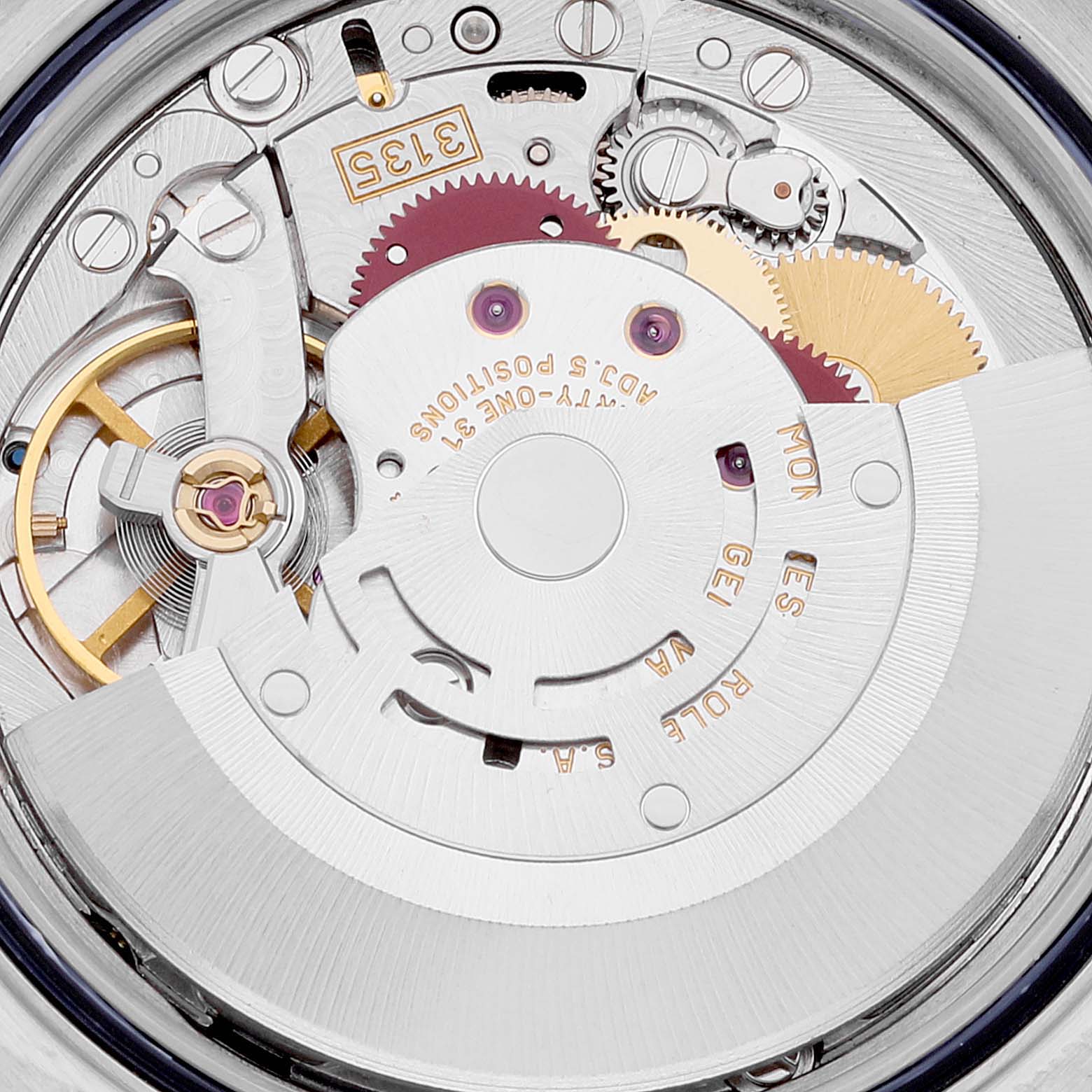 This image shows the intricate inner mechanical movement of a Rolex Turn-o-Graph 16264 Men
s Stainless Steel Black Dial 16264 Men
s Stainless Steel Black Dial watch.