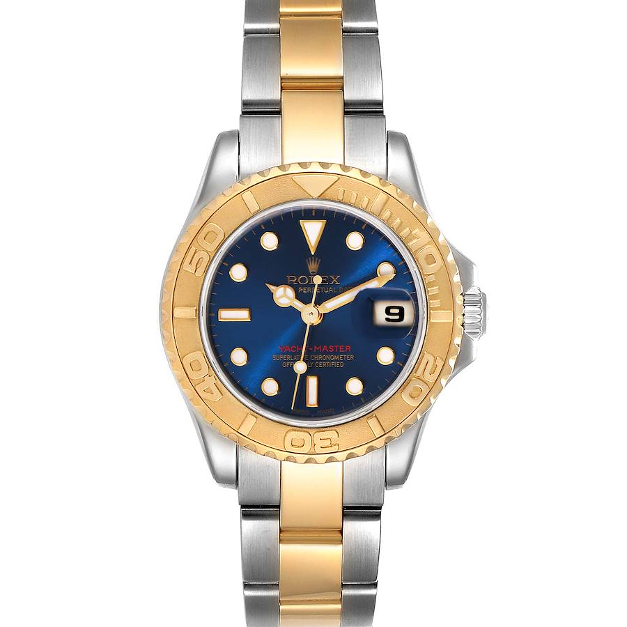 Rolex Yachtmaster 29 Steel Yellow Gold Blue Dial Watch 169623 Box Papers SwissWatchExpo
