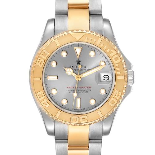 Photo of Rolex Yachtmaster 35 Midsize Steel Yellow Gold Slate Dial Watch 68623