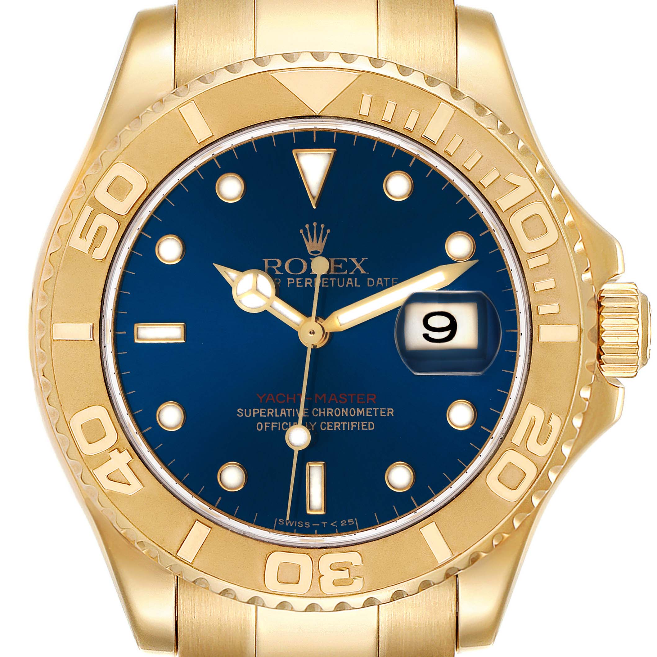 rolex yacht master yellow gold blue dial