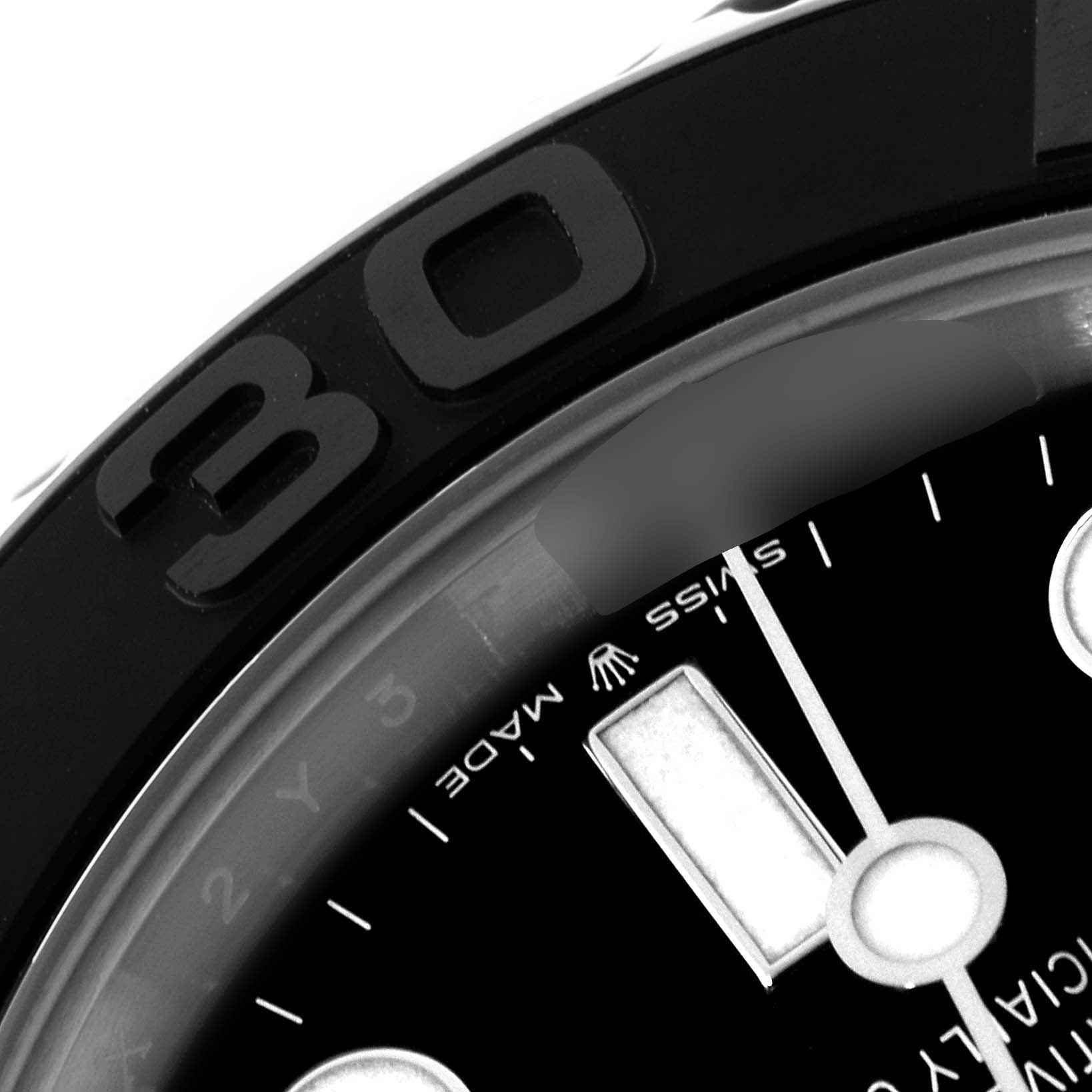 The image shows a close-up of the bezel and a small section of the dial of the Rolex Yacht-Master 226659 Men
s White Gold Black Dial 226659 Men
s White Gold Black Dial watch.