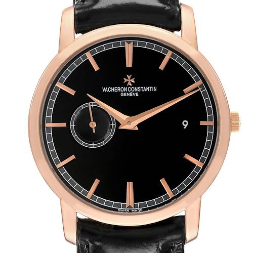 Photo of Vacheron Constantin Traditionnelle Rose Gold Black Dial Mens Watch 87172