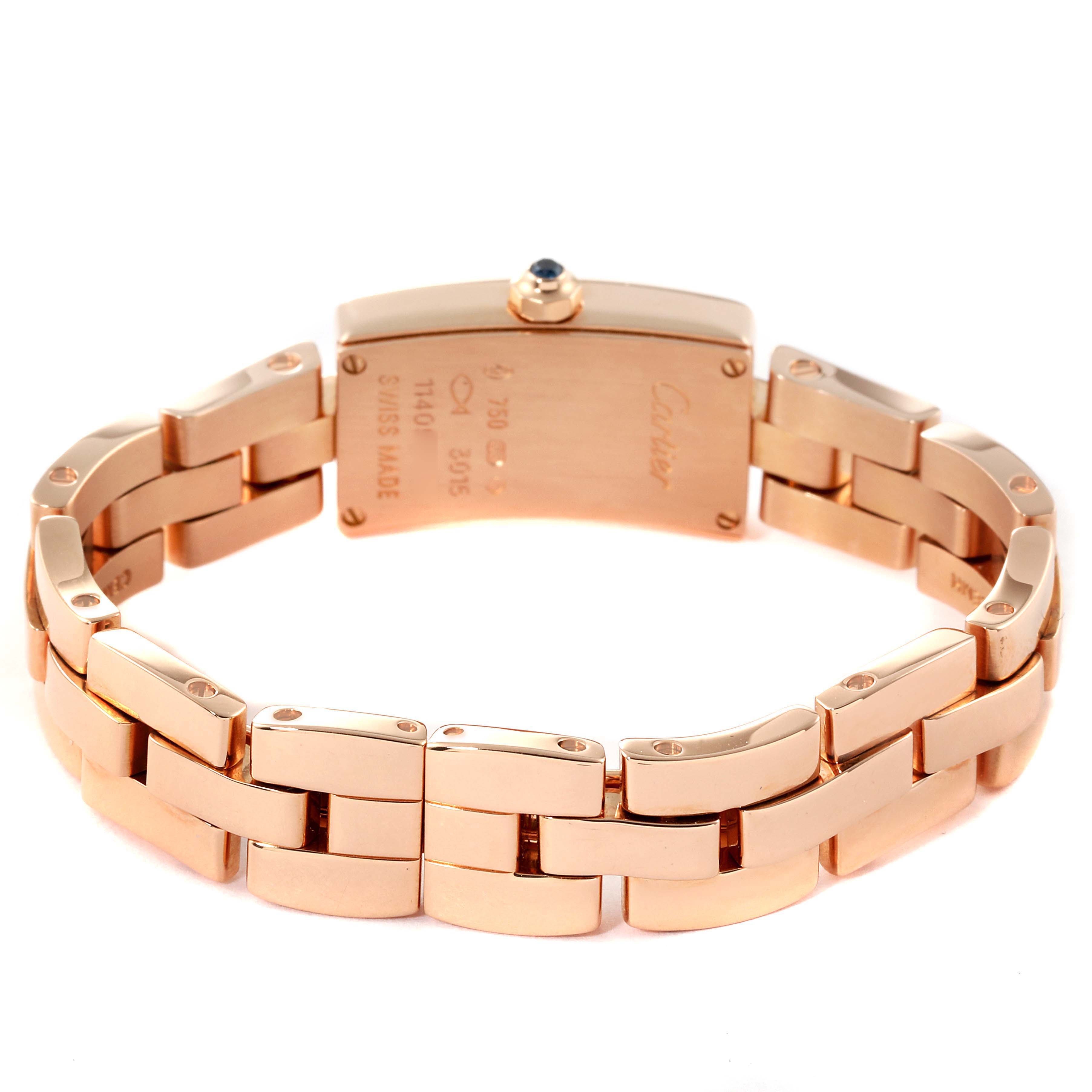 The image shows the back view of the Balerina model watch by Cartier, focusing on the clasp and bracelet.