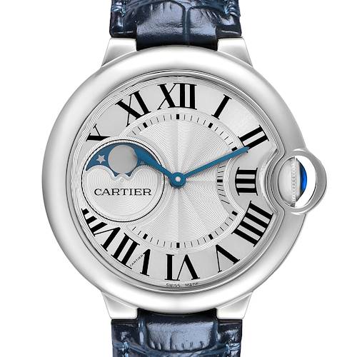 Photo of Cartier Ballon Bleu Moonphase Steel Mens Watch WSBB0020 Card