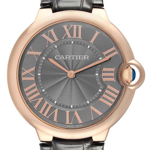 Photo of Cartier Ballon Bleu Rose Gold Grey Dial Mens Watch W6920089