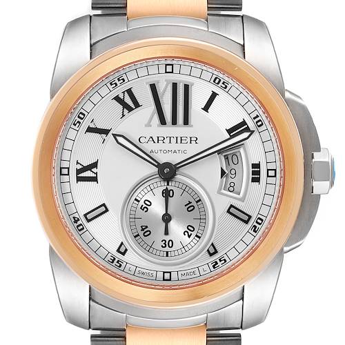 Photo of Cartier Calibre Diver Steel Rose Gold Silver Dial Mens Watch W7100036