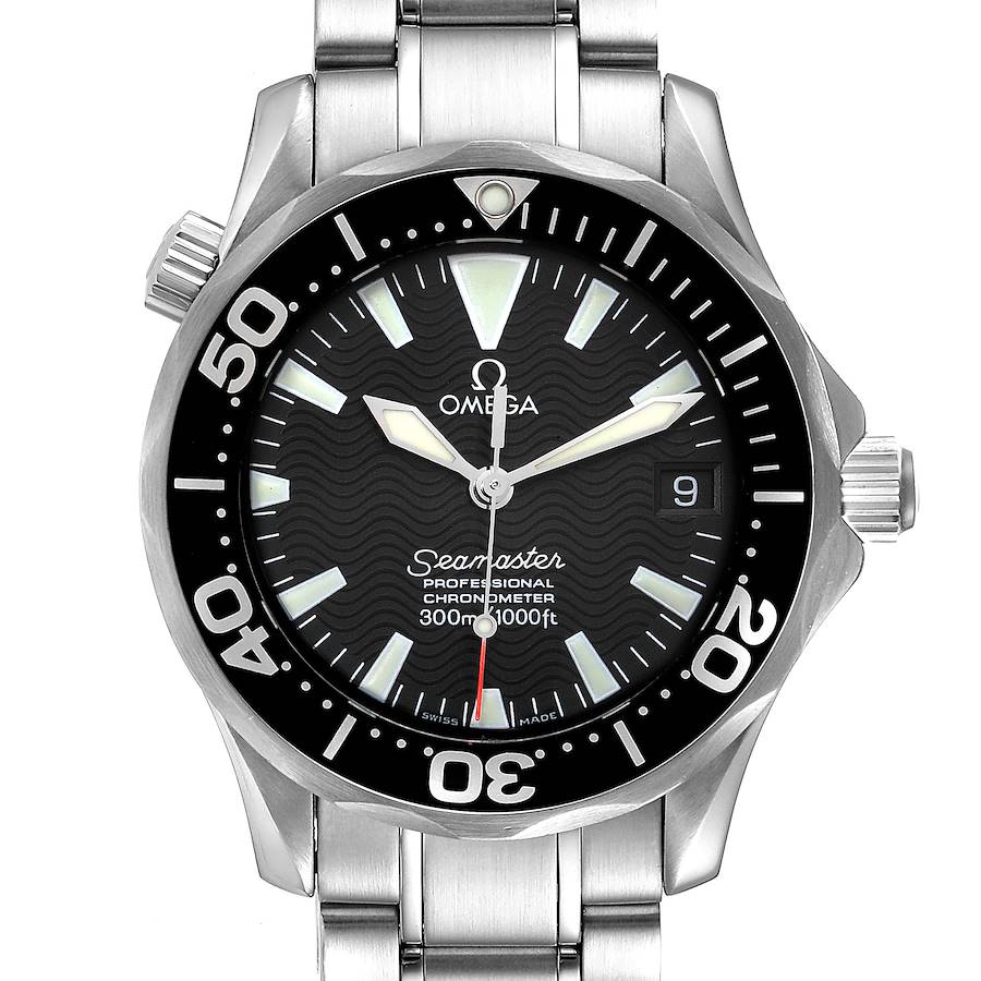 Omega Seamaster 36mm Midsize Black Wave Dial Steel Watch 2252.50.00 Box Card SwissWatchExpo