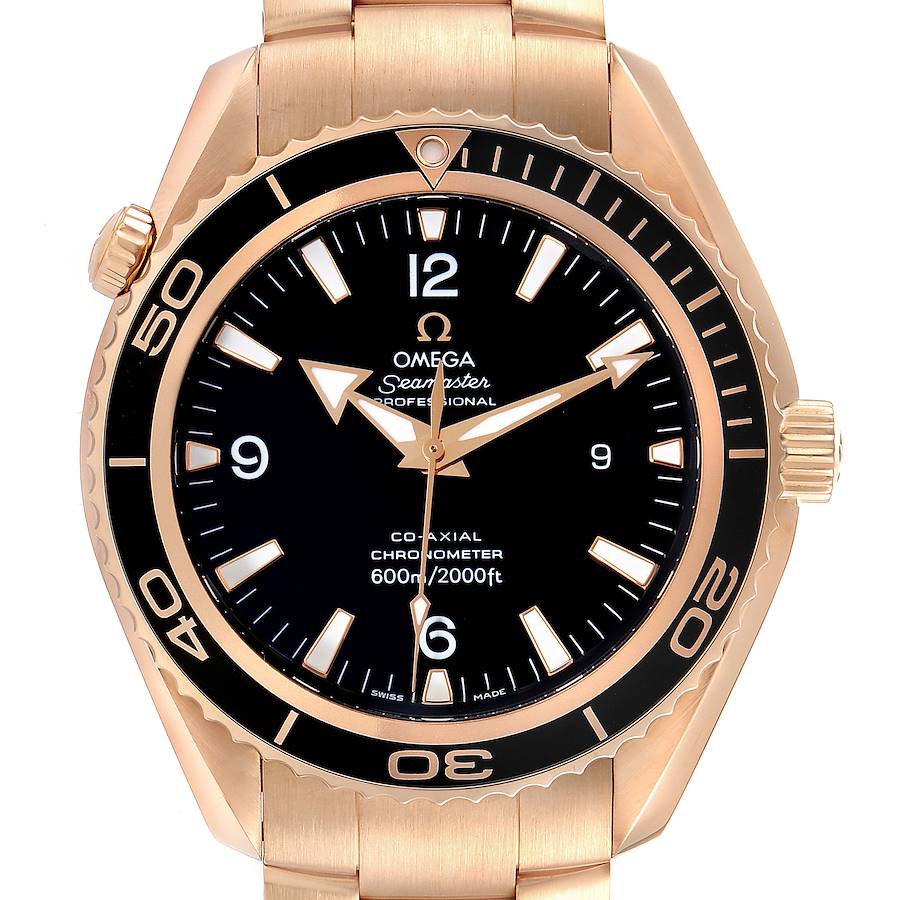Omega Seamaster Planet Ocean Rose Gold Mens Watch 222.60.46.20.01.001 Box Card SwissWatchExpo