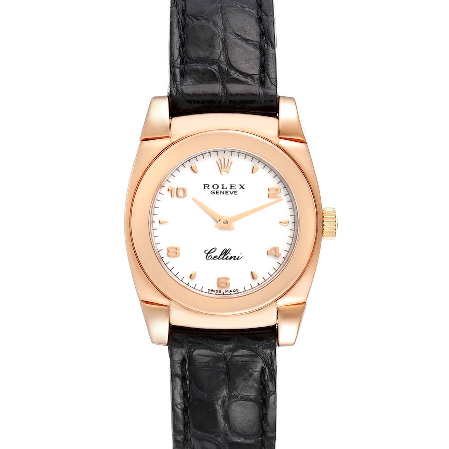Rolex Cellini Cestello 18k Rose Gold White Dial Ladies Watch 5310 SwissWatchExpo