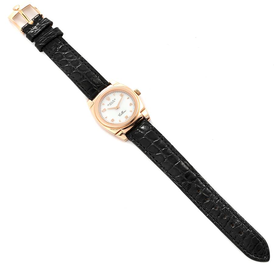 Rolex Cellini Cestello 18k Rose Gold White Dial Ladies Watch 5310 ...