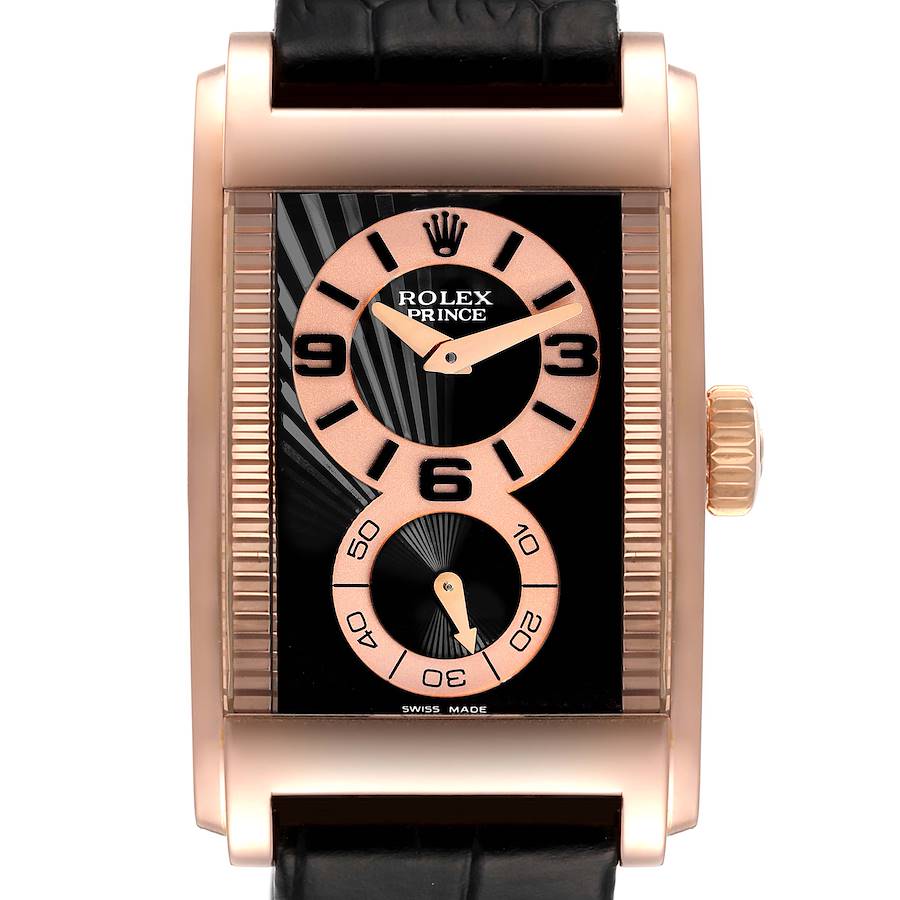 NOT FOR SALE Rolex Cellini Prince 18K Rose Gold Black Dial Mens Watch 5442 PARTIAL PAYMENT SwissWatchExpo