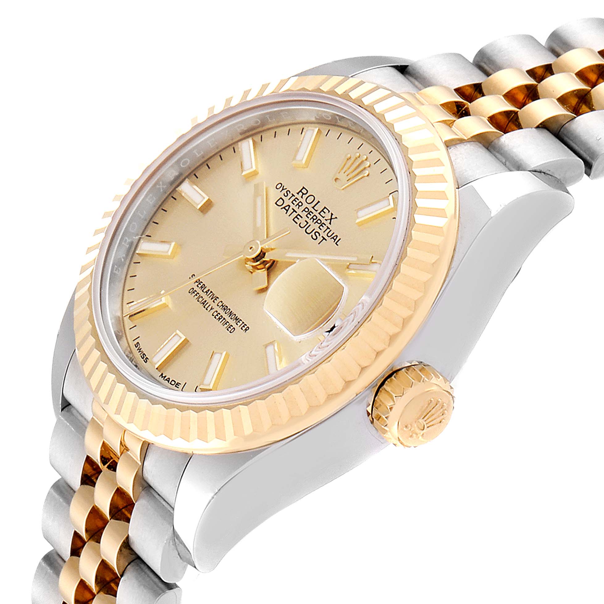 The image shows a Rolex Datejust 26216 Men's Steel and Gold (two tone) Champagne Dial 26216 Men's Steel and Gold (two tone) Champagne Dial watch at a slight angle, highlighting the face, bezel, crown, and bracelet.