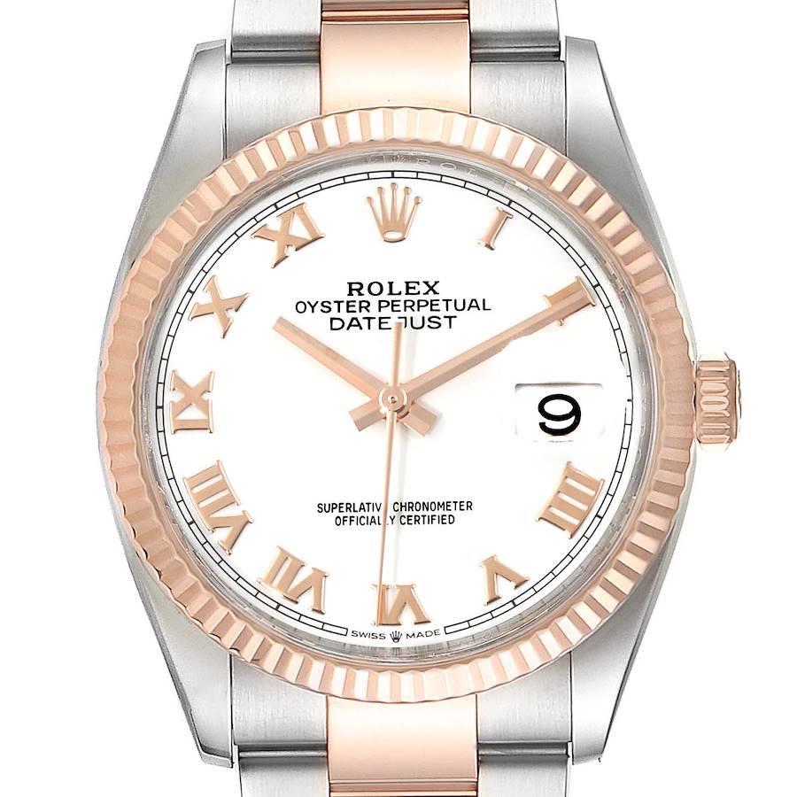 Rolex Datejust 36 Steel EveRose Gold Watch 126231 Box Card Unworn SwissWatchExpo