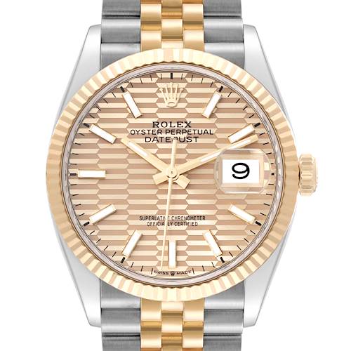 Photo of NOT FOR SALE Rolex Datejust Steel Yellow Gold Golden Fluted Motif Dial Mens Watch 126233 PARTIAL PAYMENT