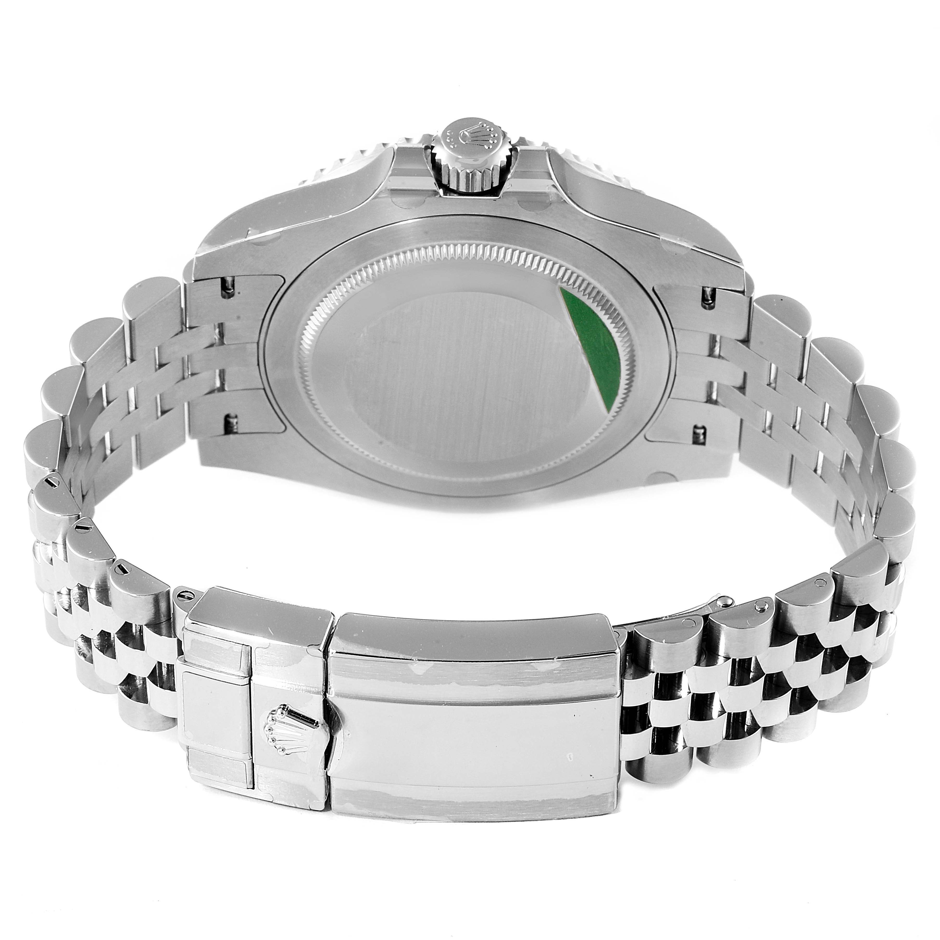 This image shows the back of a Rolex GMT-Master 126710 Men
s Stainless Steel Black Dial 126710 Men
s Stainless Steel Black Dial watch, focusing on its bracelet and clasp.