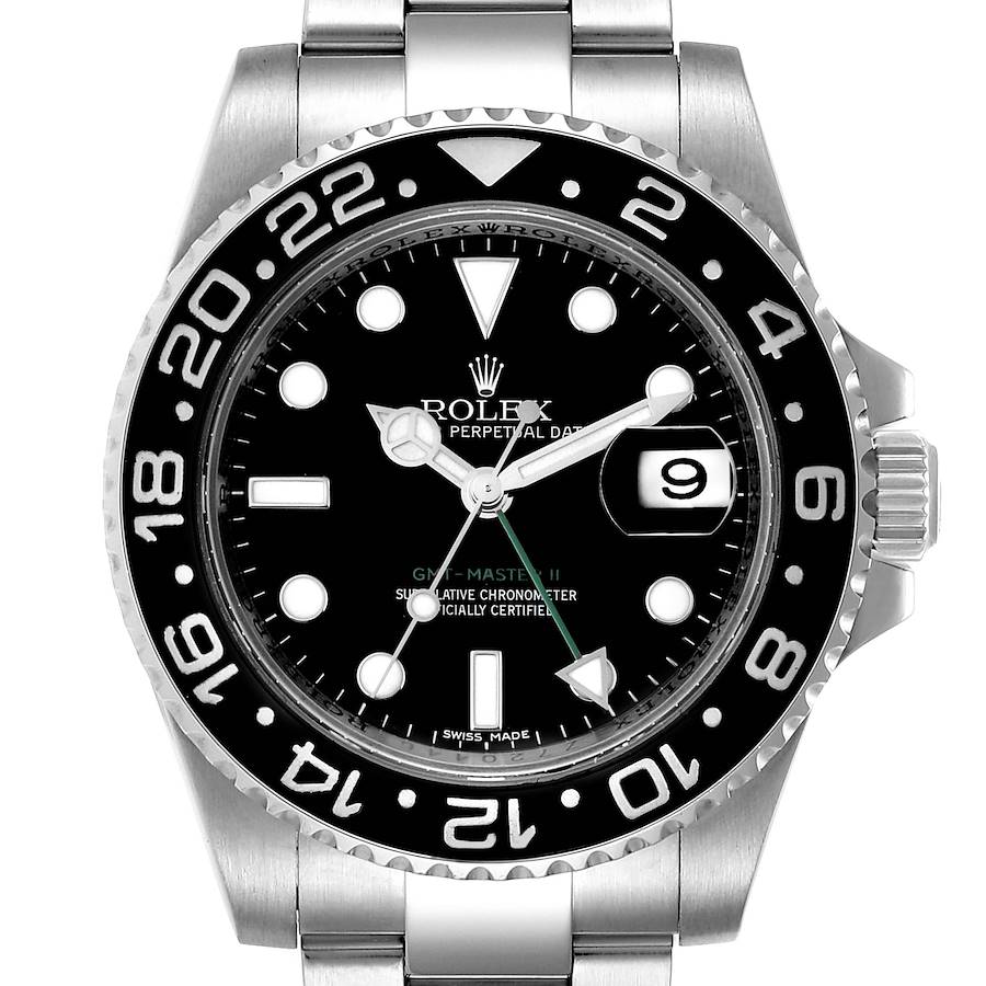 Rolex GMT Master II Black Dial Steel Mens Watch 116710 SwissWatchExpo