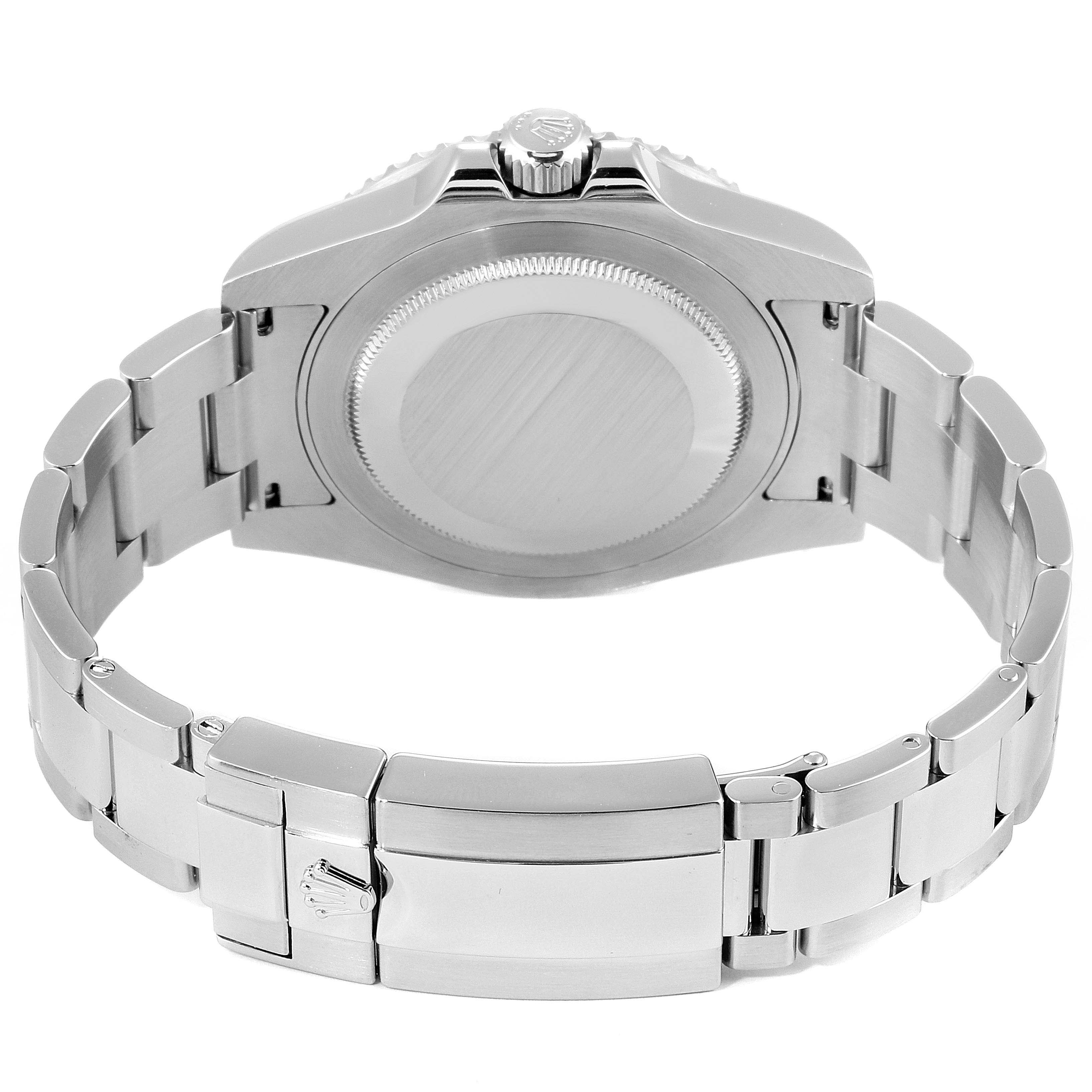 The image shows the back case and bracelet of a Rolex GMT-Master 116710 Men's Stainless Steel Black Dial 116710 Men's Stainless Steel Black Dial watch.