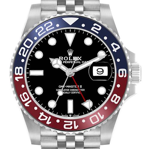 Photo of Rolex GMT Master II Steel Blue Red Pepsi Bezel Mens Watch 126710 Box Card
