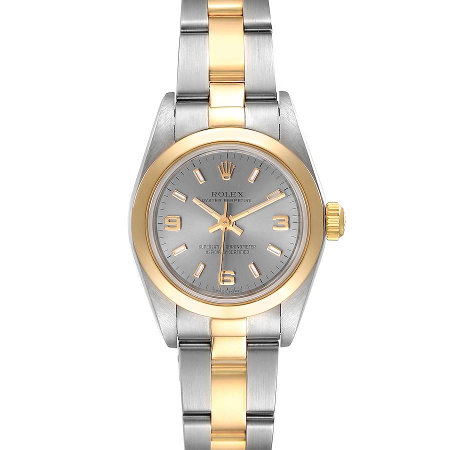 Rolex Oyster Perpetual Nondate Steel Yellow Gold Watch 76183 Box Papers SwissWatchExpo