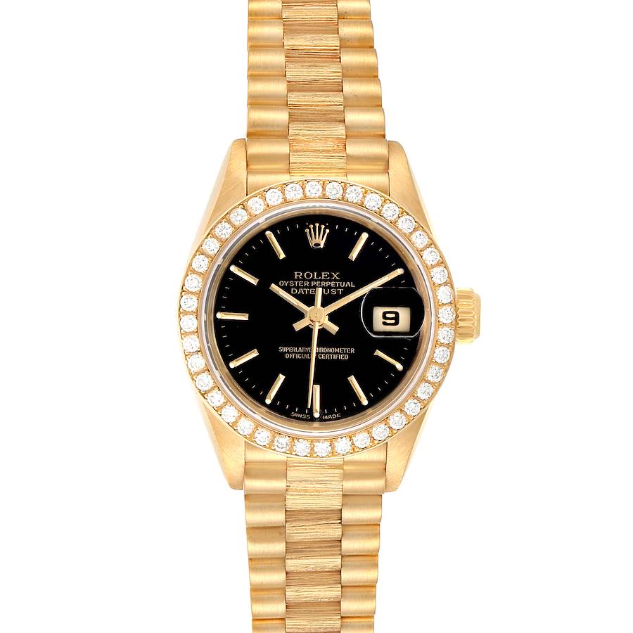 Rolex President Datejust Yellow Gold Diamond Ladies Watch 69288 Box Papers SwissWatchExpo