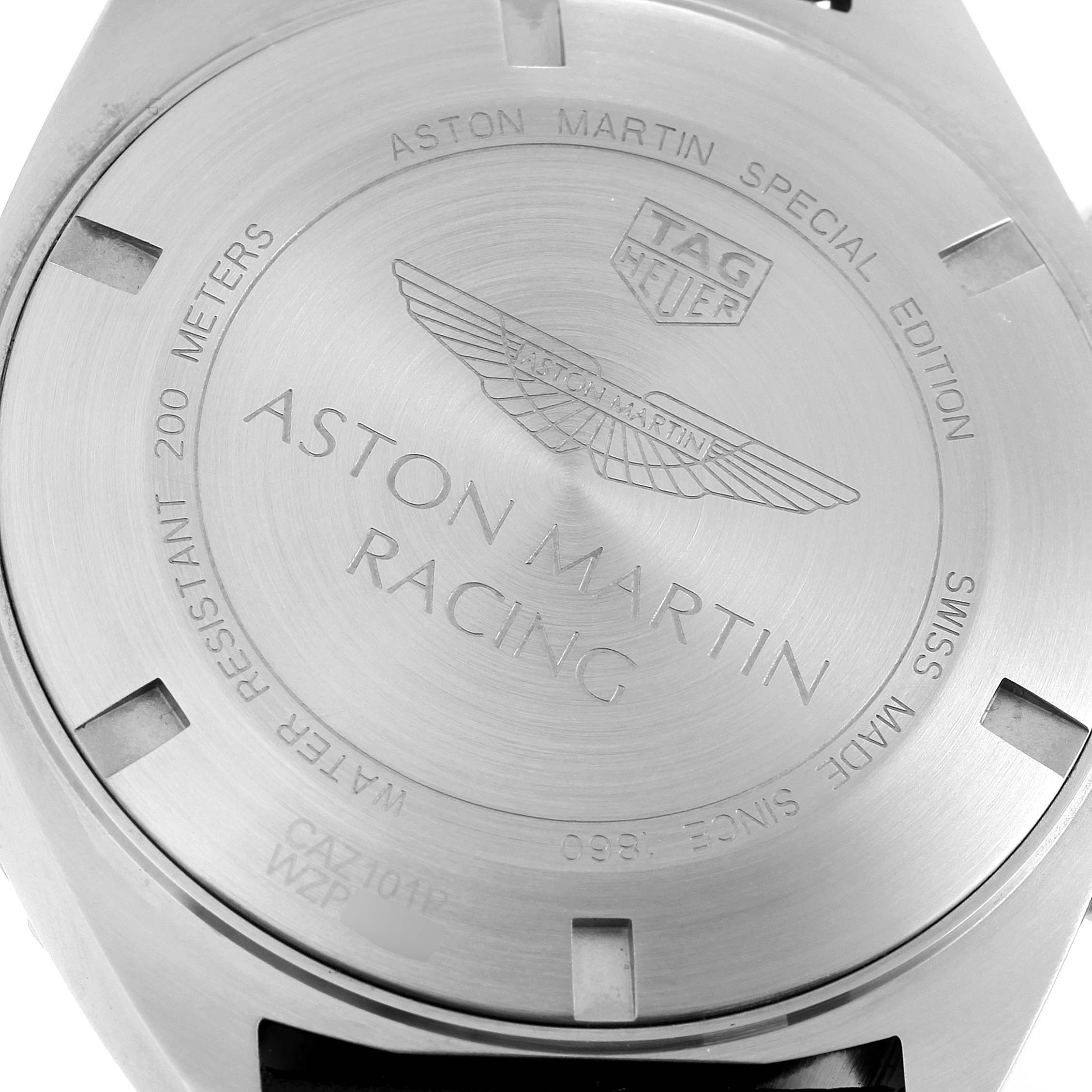 The image shows the back case of a Tag Heuer Formula 1 CAZ101P.FC8245 Men's Stainless Steel Black Dial CAZ101P.FC8245 Men's Stainless Steel Black Dial Aston Martin Special Edition watch.