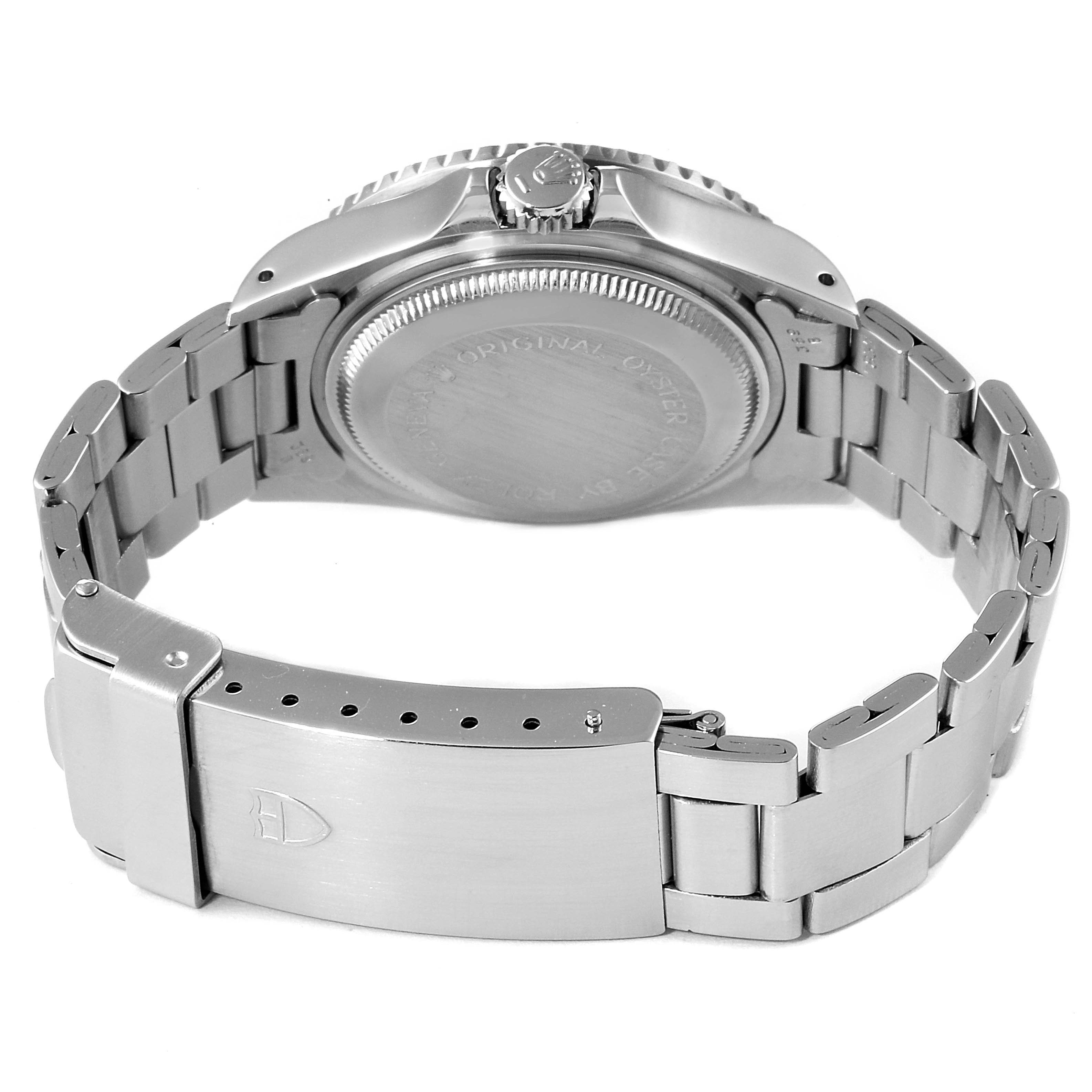 The image shows the backside of the Tudor Prince 73090 Women's Stainless Steel Black Dial 73090 Women's Stainless Steel Black Dial watch, highlighting its case back, bracelet, and clasp.