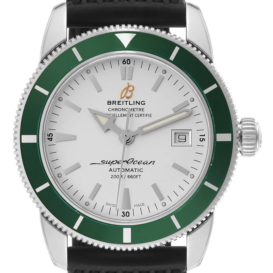 Breitling Superocean Heritage 42 Green Bezel Steel Mens Watch A17321 SwissWatchExpo