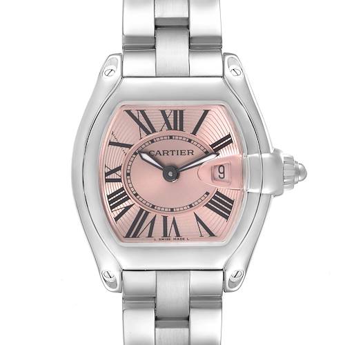 Photo of Cartier Roadster Small Pink Dial Steel Ladies Watch W62017V3