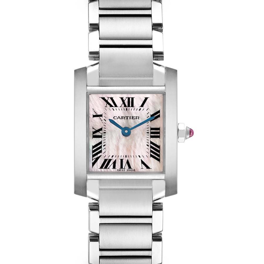 Cartier Tank Francaise Mother Of Pearl Steel Ladies Watch W51028Q3 SwissWatchExpo