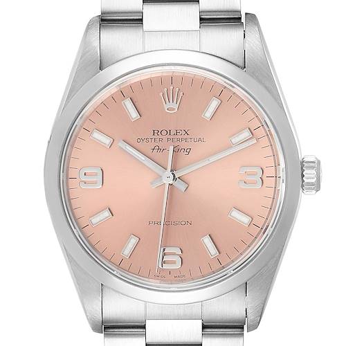 Photo of Rolex Air King 34 Salmon Dial Domed Bezel Steel Unisex Watch 14000
