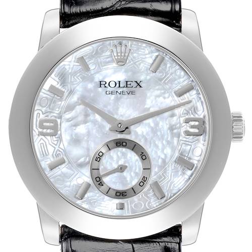 Photo of Rolex Cellini Cellinium Platinum Mother of Pearl Dial Mens Watch 5240