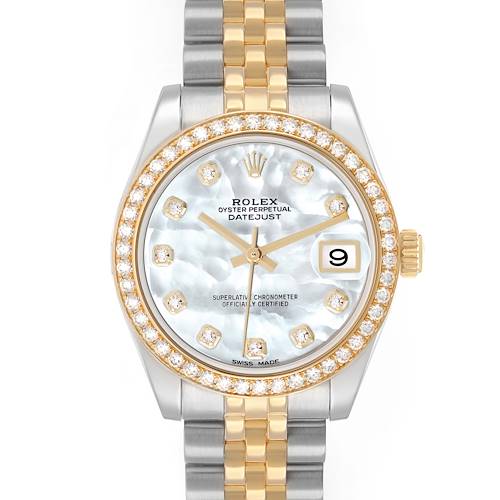 Photo of Rolex Datejust Midsize Diamond MOP Ladies Watch 178383 Box Card