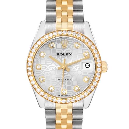 Photo of Rolex Datejust Midsize Steel Yellow Gold Anniversary Diamond Ladies Watch 178383