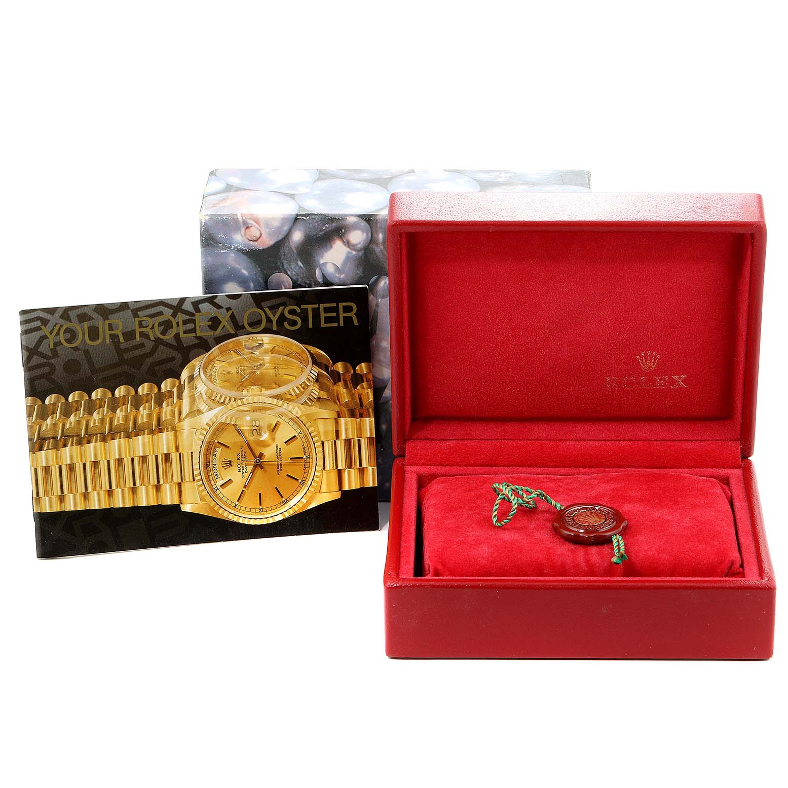 The image shows a Rolex Datejust 69173 Women's Steel and Gold (two tone) Black Dial 69173 Women's Steel and Gold (two tone) Black Dial watch card, a red Rolex box, and a Rolex tag with no visible watch.