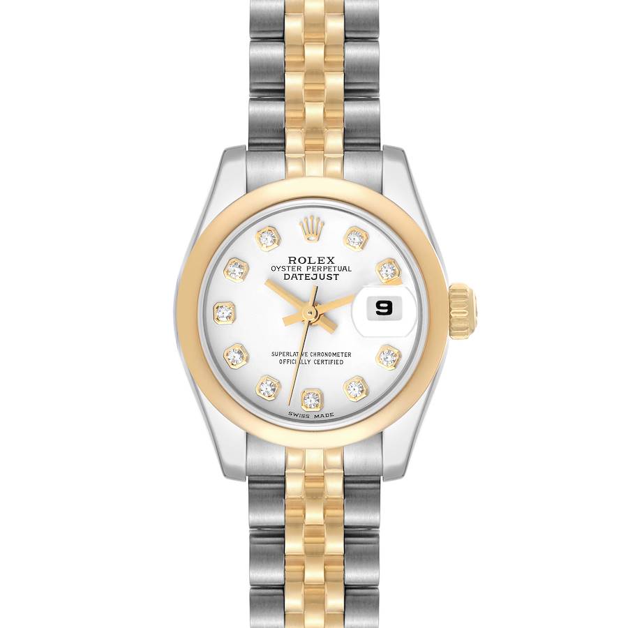 Rolex Datejust Steel Yellow Gold Diamond Dial Ladies Watch 179163 SwissWatchExpo