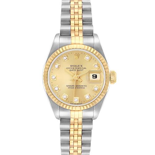 Photo of Rolex Datejust Steel Yellow Gold Diamond Dial Ladies Watch 69173
