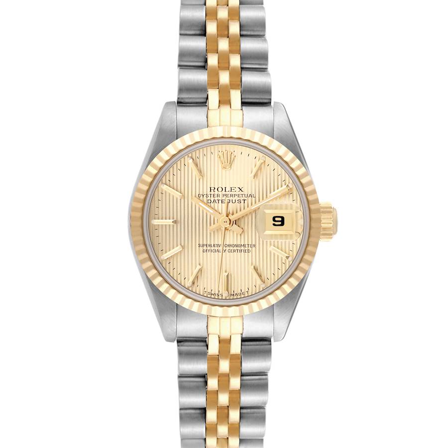 Rolex Datejust Tapestry Dial Steel Yellow Gold Ladies Watch 69173 Box Papers SwissWatchExpo