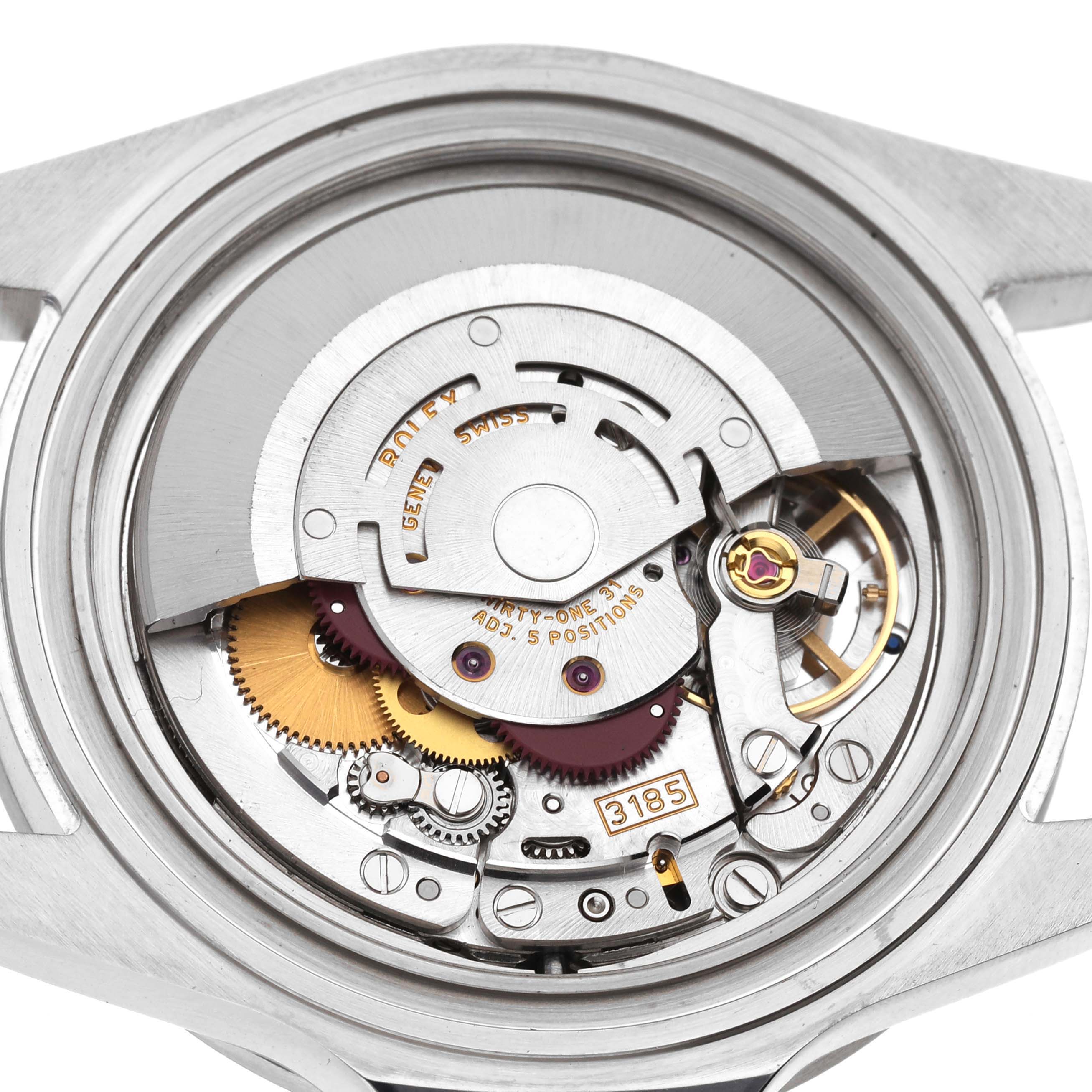 This image shows the internal movement of a Rolex Explorer 16570 Men's Stainless Steel White Dial 16570 Men's Stainless Steel White Dial, showcasing its intricate mechanical components.