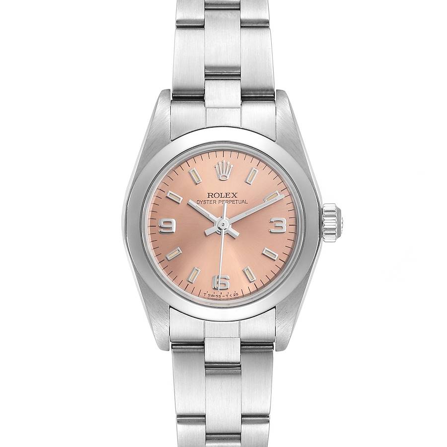 Rolex Oyster Perpetual 24 Salmon Dial Ladies Watch 76080 Box SwissWatchExpo