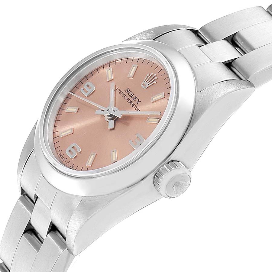 Rolex Oyster Perpetual 24 Salmon Dial Ladies Watch 76080 Box