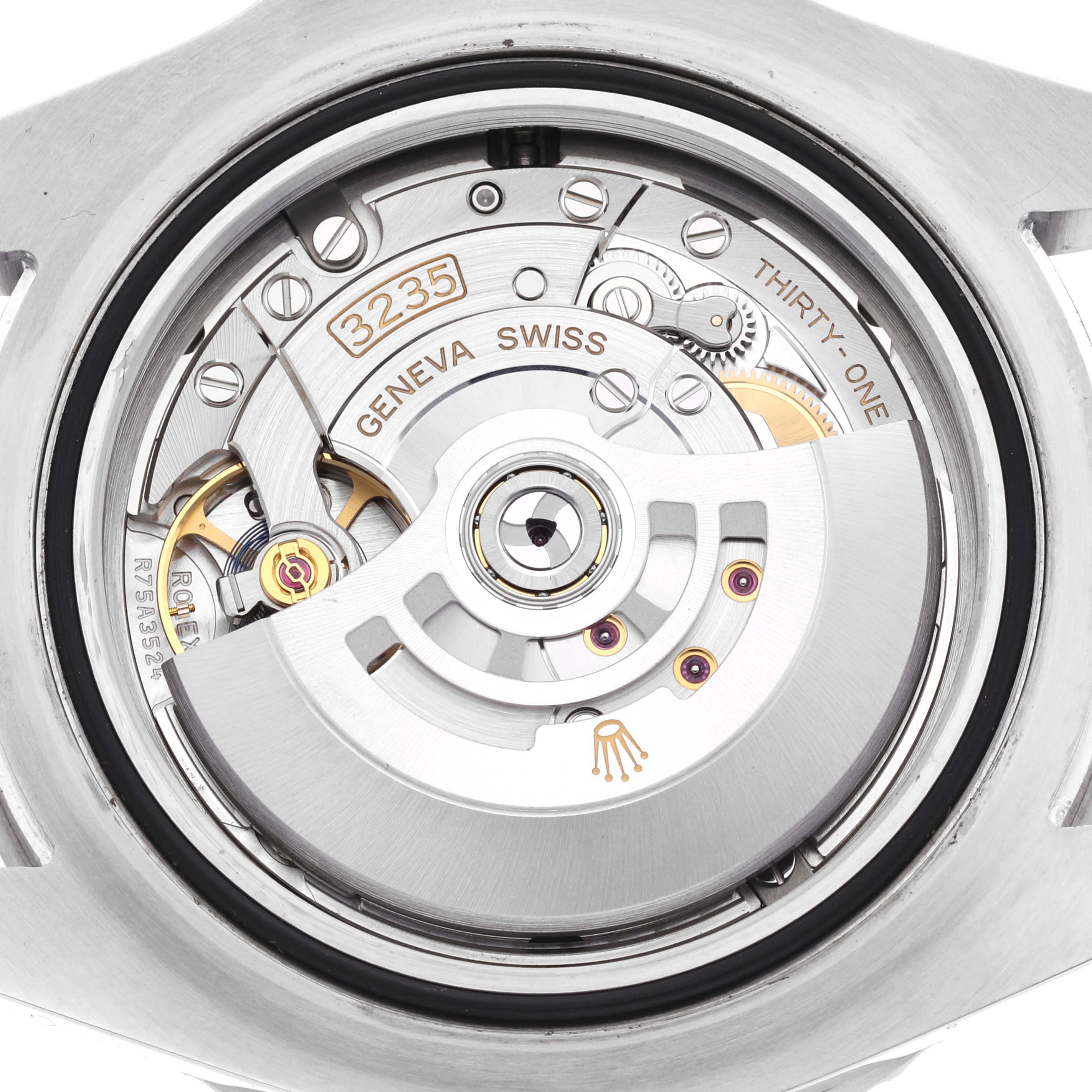The image shows a close-up of the movement inside the Rolex Sea-Dweller 126600 Men's Stainless Steel Black Dial 126600 Men's Stainless Steel Black Dial, viewed from the back.