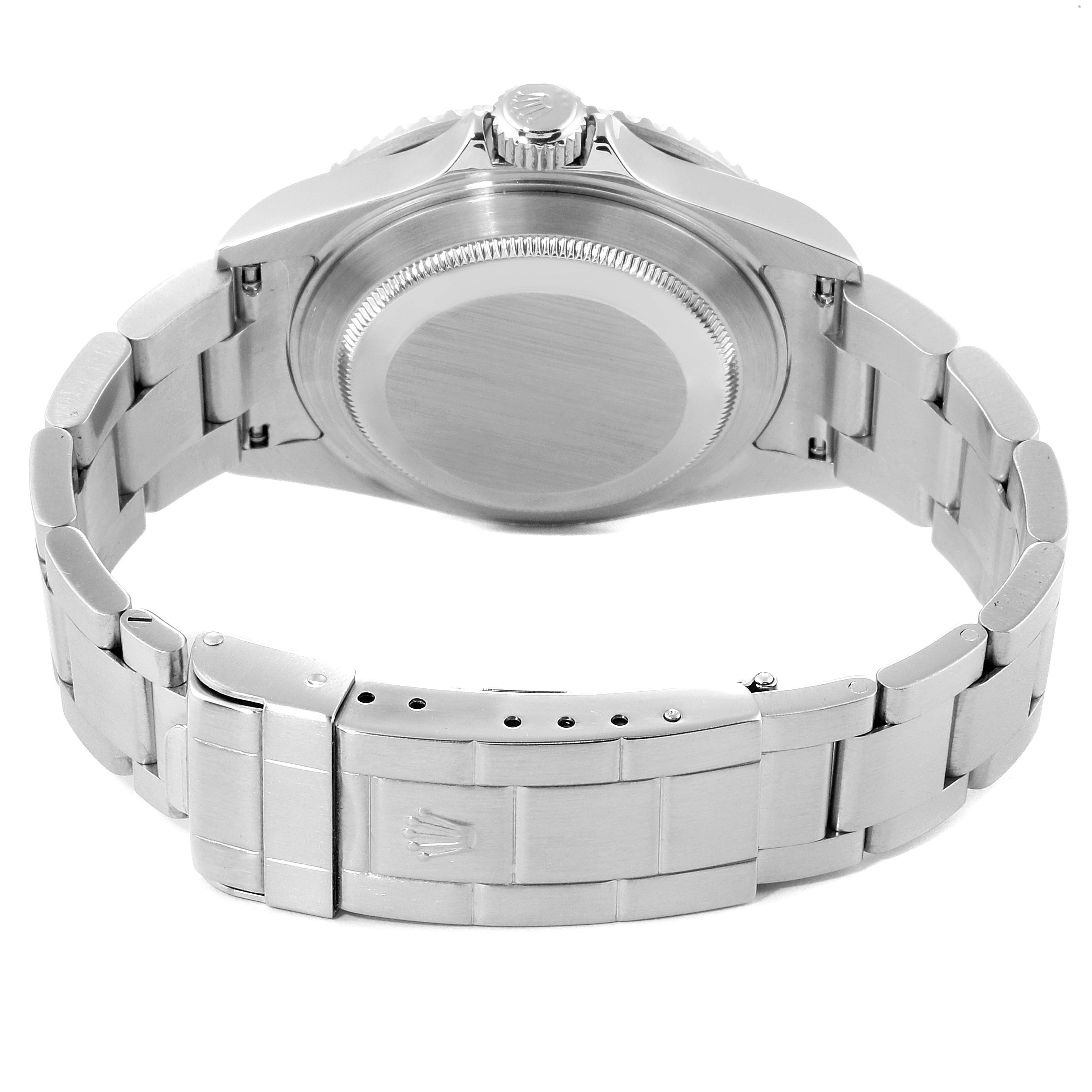 The image shows the back case and bracelet of a Rolex Submariner 16610 Men's Stainless Steel Black Dial 16610 Men's Stainless Steel Black Dial watch from a rear angle.